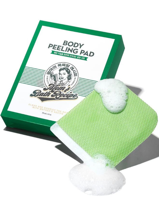 Mom's Bath Recipe - Mom’s Bath Recipe Body Peeling Pad Original, All in One Bubble Body Wash & Scrub Gloves with Honey & Yogurt, Exfoliating Mitts for Dead Skin Cells, Skin Retexturizing Pads, 8 Sheets - Skin Glow
