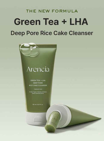 ARENCIA Salicylic Acid, Green Tea LHA Deep Pore Rice Cake Cleanser