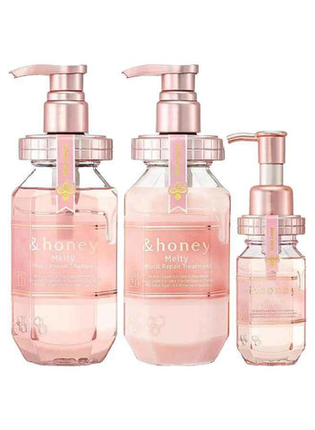 &Honey Melty Moist Shampoo 440 ML, Treatment 440 ML & Hair Oil 100 ML Hair Care Set