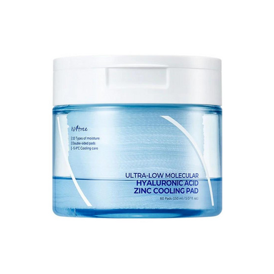 Ultra-Low Molecular Hyaluronic Acid Zinc Cooling Pad - 60 Pads - Skin Glow